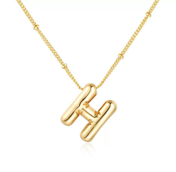Wholesale Necklace Stainless Steel Titanium Steel Ball Chain Chubby Bubble Letter English Electroplated For Women