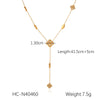 Wholesale Necklace Stainless Steel Titanium Steel Diamondencrusted Fourleaf Clover Geometric Style O Chain