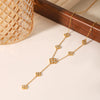 Wholesale Necklace Stainless Steel Titanium Steel Diamondencrusted Fourleaf Clover Geometric Style O Chain
