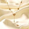 Wholesale Necklace Stainless Steel Titanium Steel Diamondencrusted Fourleaf Clover Geometric Style O Chain