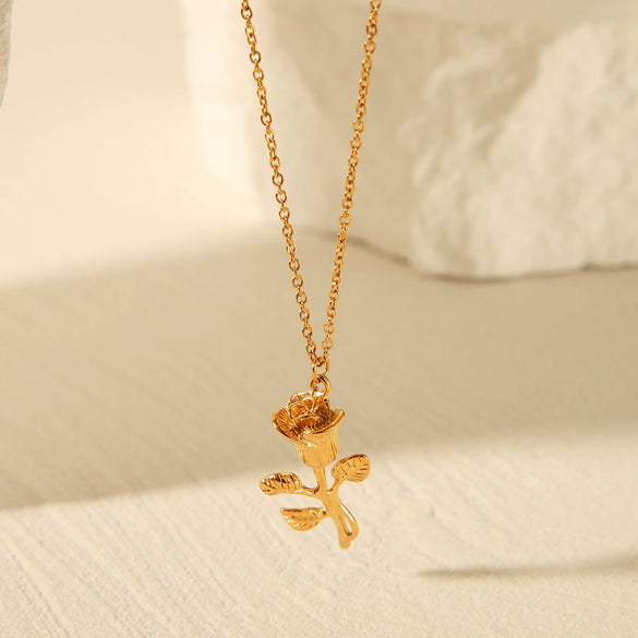 Wholesale Necklace Stainless Steel Titanium Steel Flower Geometric Electroplated Women's