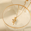 Wholesale Necklace Stainless Steel Titanium Steel Flower Geometric Electroplated Women's