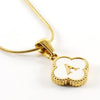 Wholesale Necklace 316L Stainless Steel 316L Stainless Steel Fourleaf Clover Shell Letter Pendant Snake Bone Chain Electroplating Women's Style