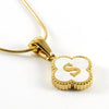 Wholesale Necklace 316L Stainless Steel 316L Stainless Steel Fourleaf Clover Shell Letter Pendant Snake Bone Chain Electroplating Women's Style