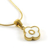 Wholesale Necklace 316L Stainless Steel 316L Stainless Steel Fourleaf Clover Shell Letter Pendant Snake Bone Chain Electroplating Women's Style