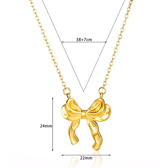 Wholesale Necklace Stainless Steel Titanium Steel Geometric Fanshaped Pendant Electroplated Women's