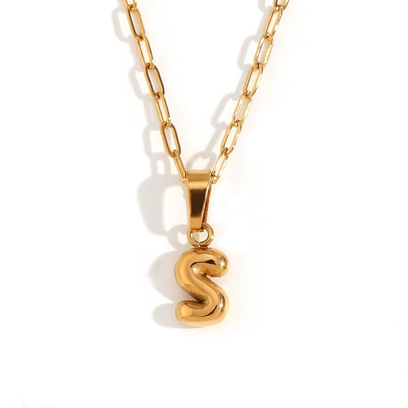 Wholesale Necklace Stainless Steel Titanium Steel Geometric Letter Electroplated