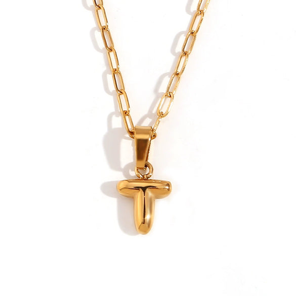Wholesale Necklace Stainless Steel Titanium Steel Geometric Letter Electroplated