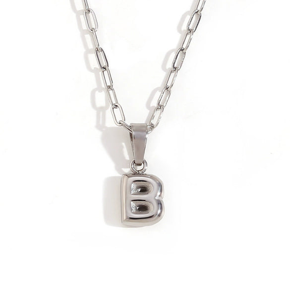 Wholesale Necklace Stainless Steel Titanium Steel Geometric Letter Electroplated