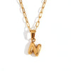 Wholesale Necklace Stainless Steel Titanium Steel Geometric Letter Electroplated