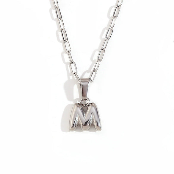 Wholesale Necklace Stainless Steel Titanium Steel Geometric Letter Electroplated