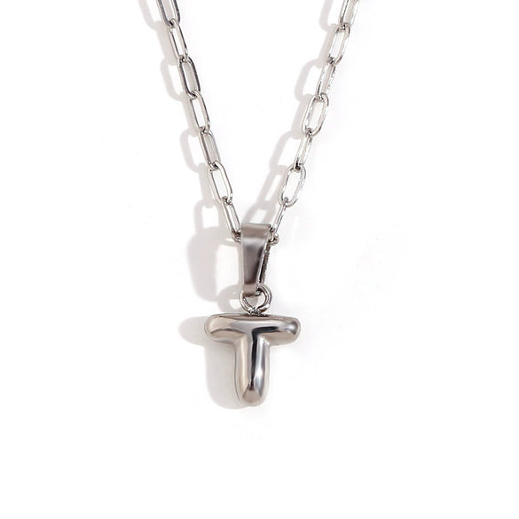 Wholesale Necklace Stainless Steel Titanium Steel Geometric Letter Electroplated