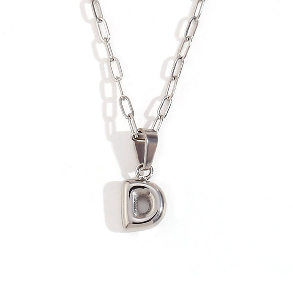Wholesale Necklace Stainless Steel Titanium Steel Geometric Letter Electroplated
