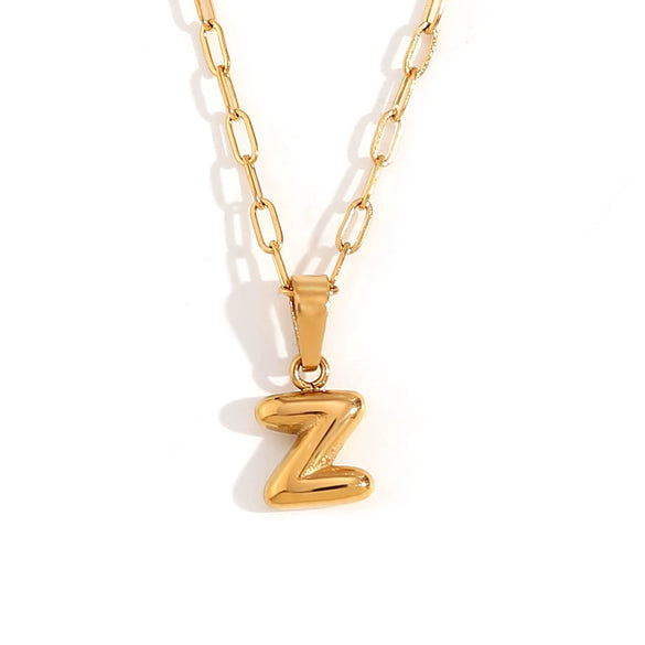 Wholesale Necklace Stainless Steel Titanium Steel Geometric Letter Electroplated