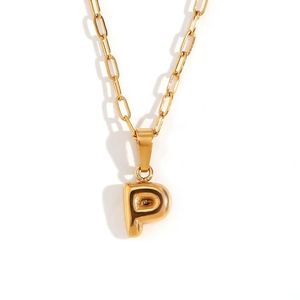 Wholesale Necklace Stainless Steel Titanium Steel Geometric Letter Electroplated