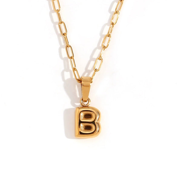 Wholesale Necklace Stainless Steel Titanium Steel Geometric Letter Electroplated