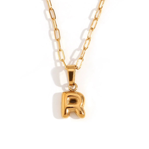 Wholesale Necklace Stainless Steel Titanium Steel Geometric Letter Electroplated