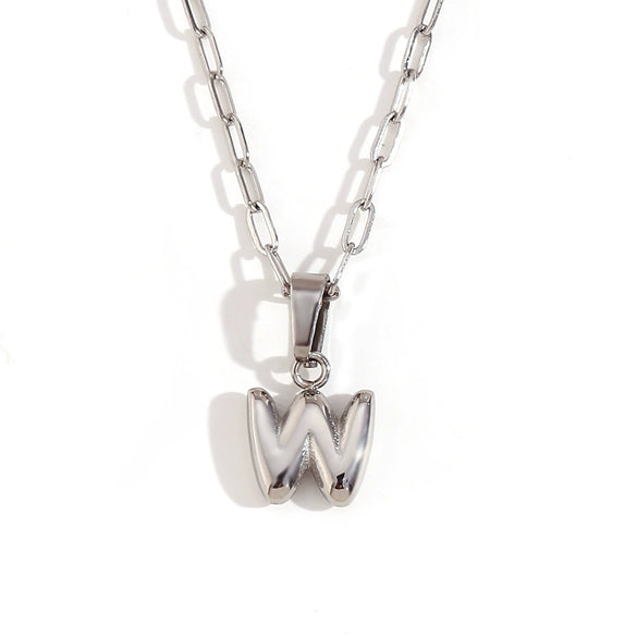 Wholesale Necklace Stainless Steel Titanium Steel Geometric Letter Electroplated
