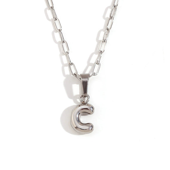 Wholesale Necklace Stainless Steel Titanium Steel Geometric Letter Electroplated