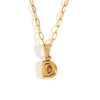 Wholesale Necklace Stainless Steel Titanium Steel Geometric Letter Electroplated
