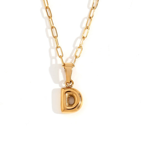 Wholesale Necklace Stainless Steel Titanium Steel Geometric Letter Electroplated
