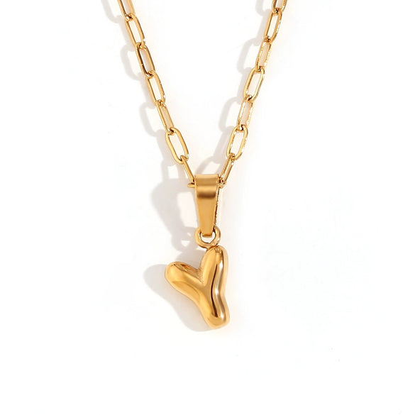 Wholesale Necklace Stainless Steel Titanium Steel Geometric Letter Electroplated