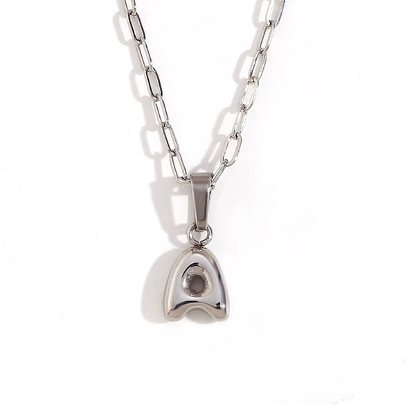 Wholesale Necklace Stainless Steel Titanium Steel Geometric Letter Electroplated