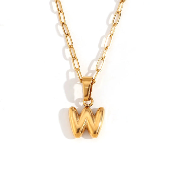 Wholesale Necklace Stainless Steel Titanium Steel Geometric Letter Electroplated