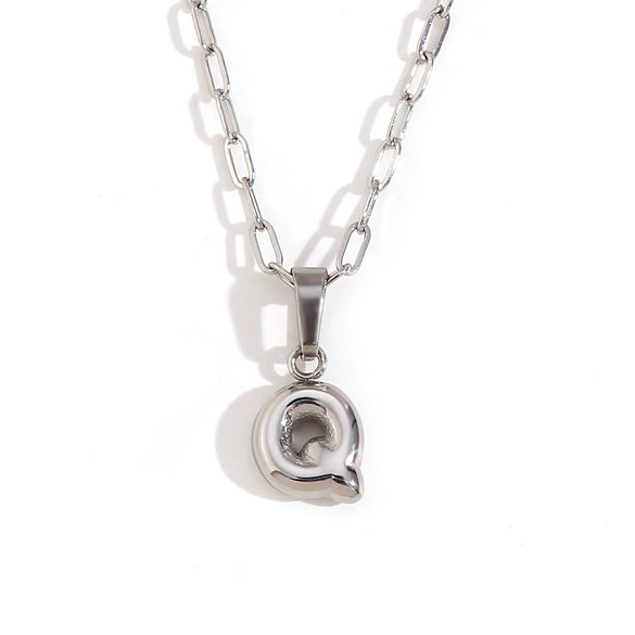 Wholesale Necklace Stainless Steel Titanium Steel Geometric Letter Electroplated