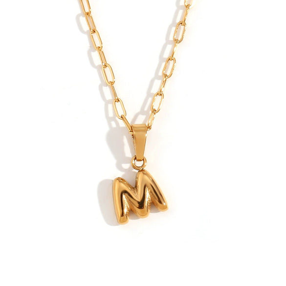 Wholesale Necklace Stainless Steel Titanium Steel Geometric Letter Electroplated
