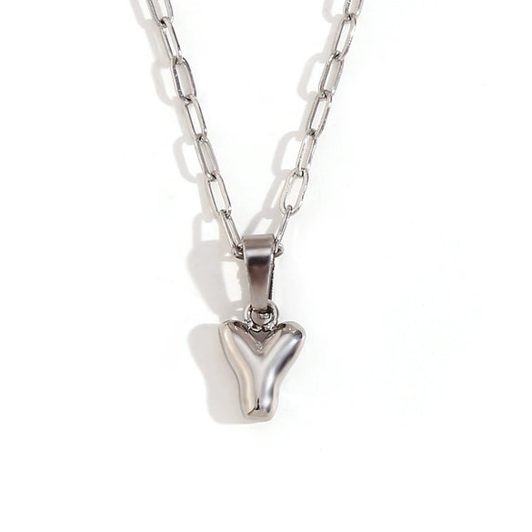 Wholesale Necklace Stainless Steel Titanium Steel Geometric Letter Electroplated