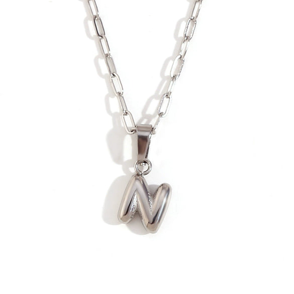 Wholesale Necklace Stainless Steel Titanium Steel Geometric Letter Electroplated