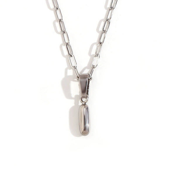 Wholesale Necklace Stainless Steel Titanium Steel Geometric Letter Electroplated