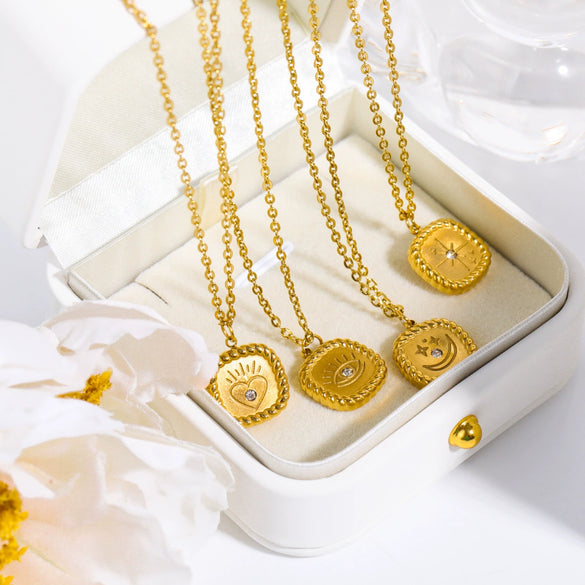 Wholesale Necklace Stainless Steel Titanium Steel Geometric Natural Electroplating Women's