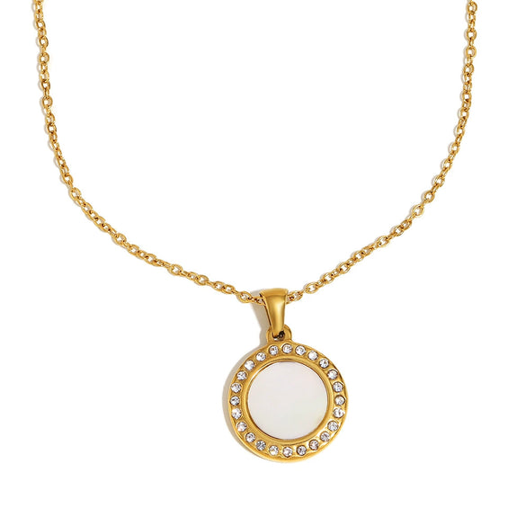 Wholesale Necklace Stainless Steel Titanium Steel Geometric Pattern 18K Gold Plated