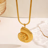 Wholesale Necklace Stainless Steel Titanium Steel Geometric Snake Bone Chain Exaggerated Conch Pendant Electroplating For Women