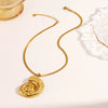 Wholesale Necklace Stainless Steel Titanium Steel Geometric Snake Bone Chain Exaggerated Conch Pendant Electroplating For Women