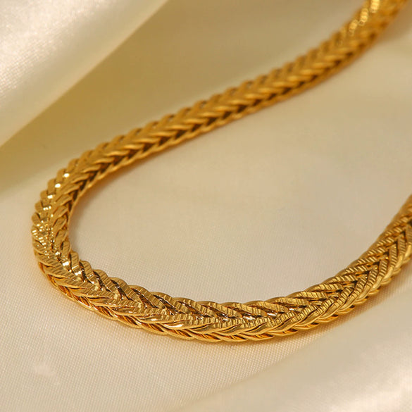 Wholesale Necklace Stainless Steel Titanium Steel Geometric Twist Chain Electroplated