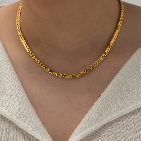 Wholesale Necklace Stainless Steel Titanium Steel Geometric Twist Chain Electroplated