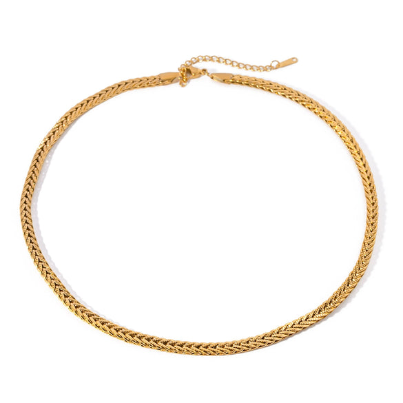 Wholesale Necklace Stainless Steel Titanium Steel Geometric Twist Chain Electroplated