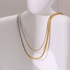 Wholesale Necklace Stainless Steel Titanium Steel Gold And Silver Stitching Color Gradient Snake Bone Chain Ushape Electroplating Unisex