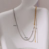 Wholesale Necklace Stainless Steel Titanium Steel Gold And Silver Stitching Color Gradient Snake Bone Chain Ushape Electroplating Unisex