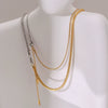 Wholesale Necklace Stainless Steel Titanium Steel Gold And Silver Stitching Color Gradient Snake Bone Chain Ushape Electroplating Unisex