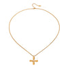 Wholesale Necklace Stainless Steel Titanium Steel Greek Cross Pendant With White Glass Zirconium Geometric Pattern Electroplating Snake Bone Chain For Women