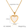 Wholesale Necklace Stainless Steel Titanium Steel Heart Geometric Ins Style 18K Goldplated