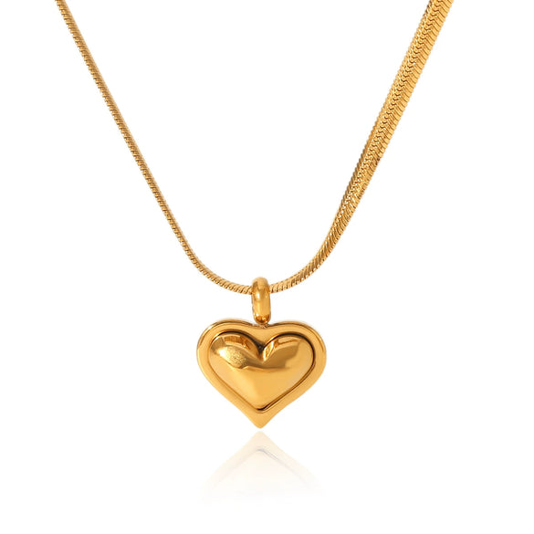 Wholesale Necklace Stainless Steel Titanium Steel Heart Geometric Ins Style 18K Goldplated