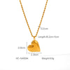 Wholesale Necklace Stainless Steel Titanium Steel Heart Geometric Ins Style 18K Goldplated