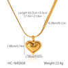 Wholesale Necklace Stainless Steel Titanium Steel Heart Geometric Ins Style 18K Goldplated