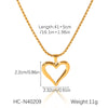 Wholesale Necklace Stainless Steel Titanium Steel Heart Geometric Ins Style 18K Goldplated