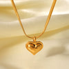 Wholesale Necklace Stainless Steel Titanium Steel Heart Geometric Ins Style 18K Goldplated